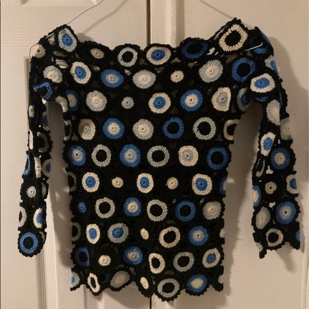 Blouse hand made different colors black blue white light blue  fits s or xs